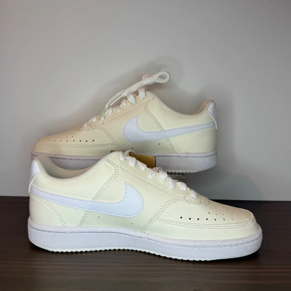 Nike Court Vision Low NN Next Nature Pale Ivory White Sneakers Womens 6.5 NEW